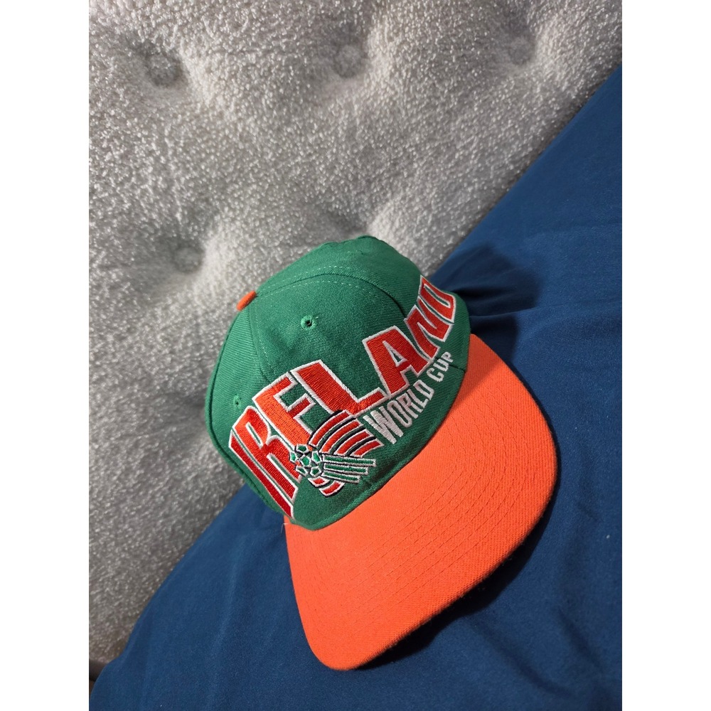 Vintage 1994 World Cup Ireland Apex One Snapback Hat Green Orange Soccer Cap